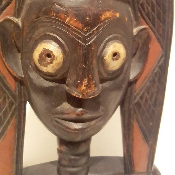 Vintage African Wood Statue, Collectible African Art, African Home Decor - Picture 14 of 15